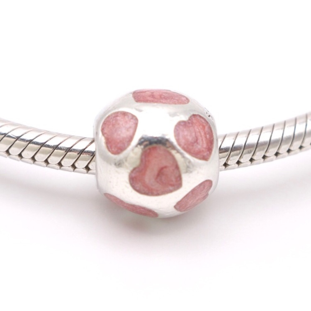 PANDORA Love You Pink Hearts & Silver